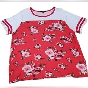 Signature Studio Floral Baseball Tee 2X